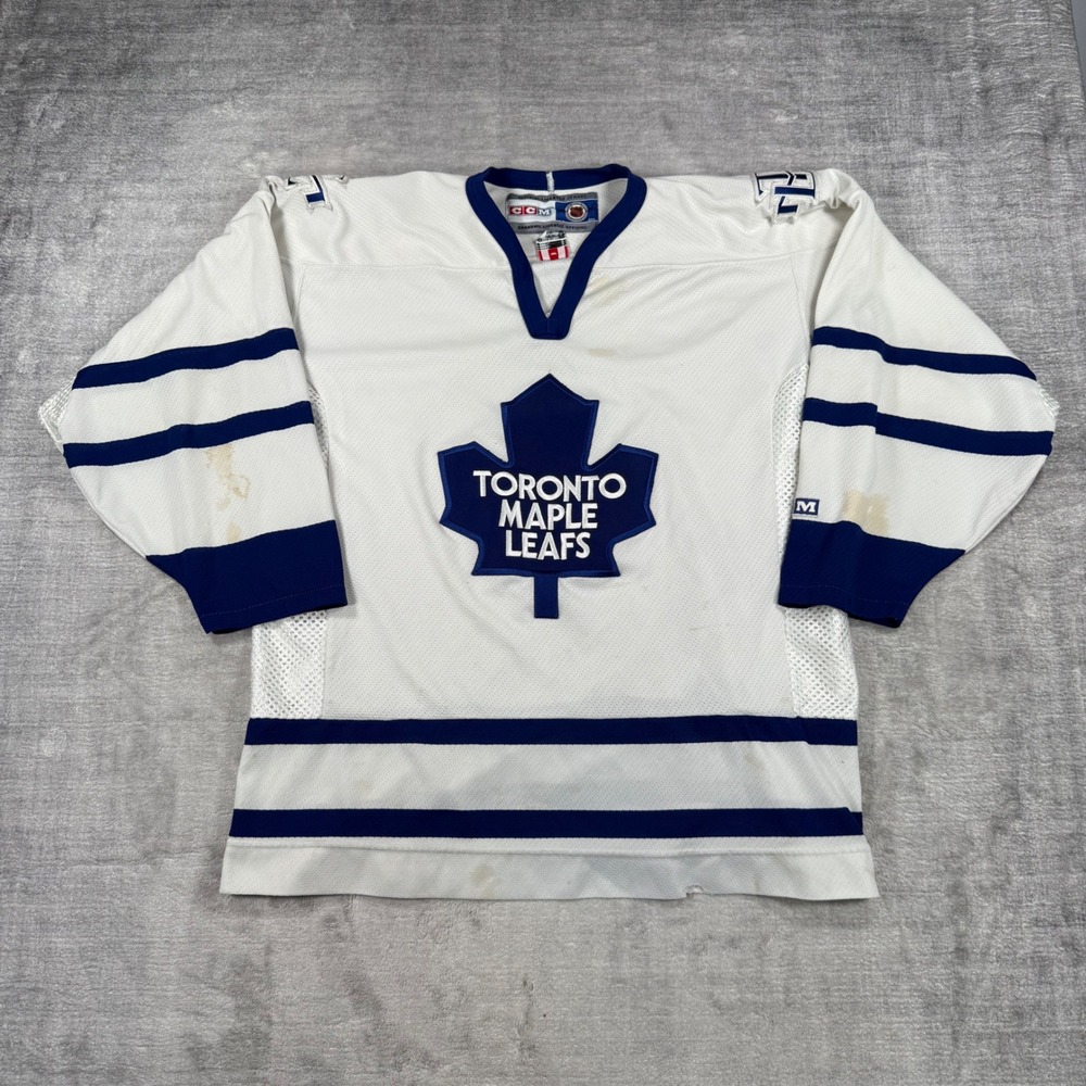 Toronto Maple Leafs Jersey Mens Large White Vtg CCM NHL Hockey Made In Canada